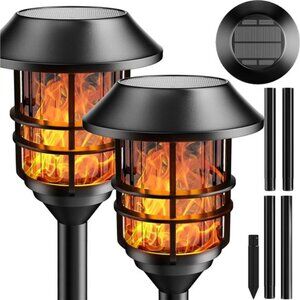 Solar Pathway Flame Lights - Solar Lights Outdoor Torch Waterproof